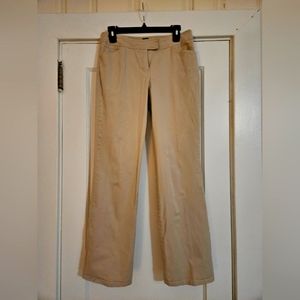 Women's New York & Company Khaki Flat Front Pants Size 6